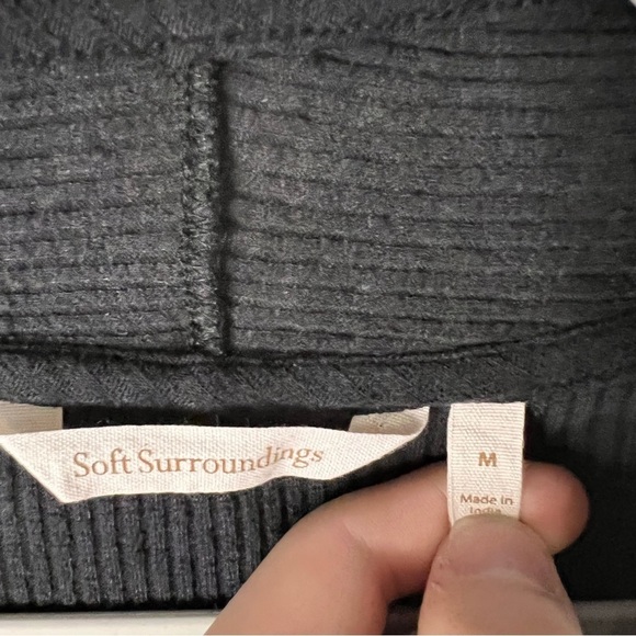 Soft Surroundings Womens Lucy Topper Twilight embroidered ribbed cardigan Size M - Picture 10 of 11